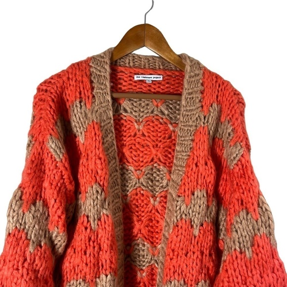 THE CASHMERE PROJECT Hand Knit Open Front Chunky Cardigan Sweater - Picture 4 of 10